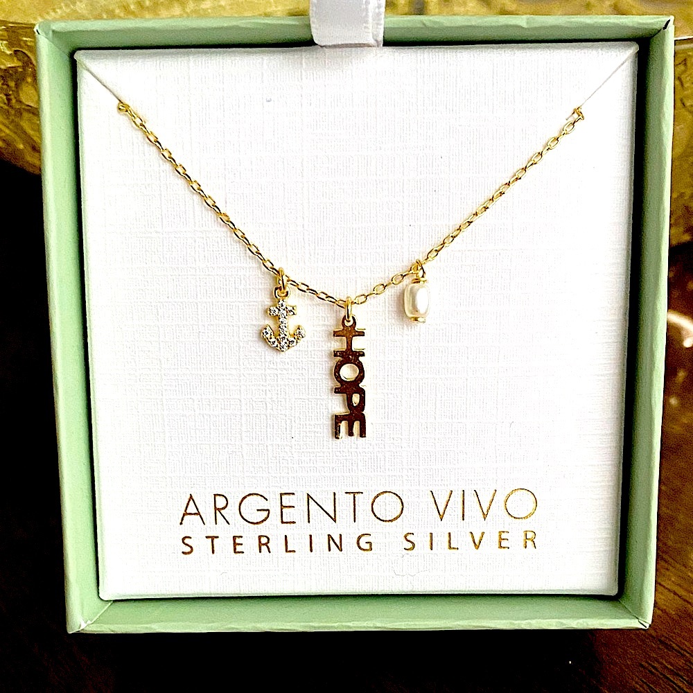 Argento Vivo - Gold Necklace with HOPE and Anchor Charms, NWT & free gift 🎁